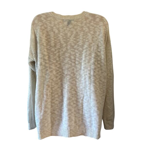 Forever 21 White “AMOUR” Slouchy Knit Sweater Size Medium Comfy - Picture 3 of 8